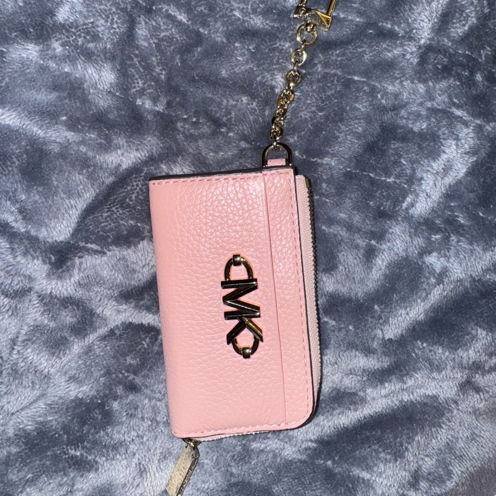 Michael Kors Blush Pink Leather Keychain Wallet